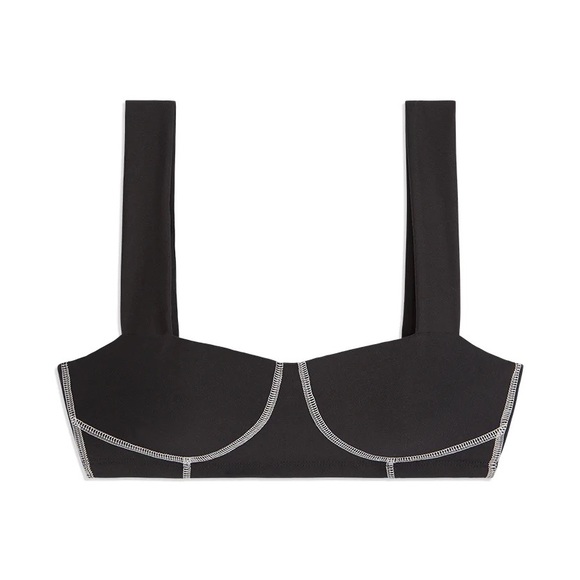 NWT WEWOREWHAT CORSET TOP BRUSHED POLY BLACK XL - Picture 3 of 11